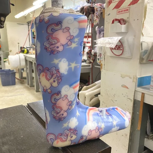 Finished rainbow design orthotic transfer